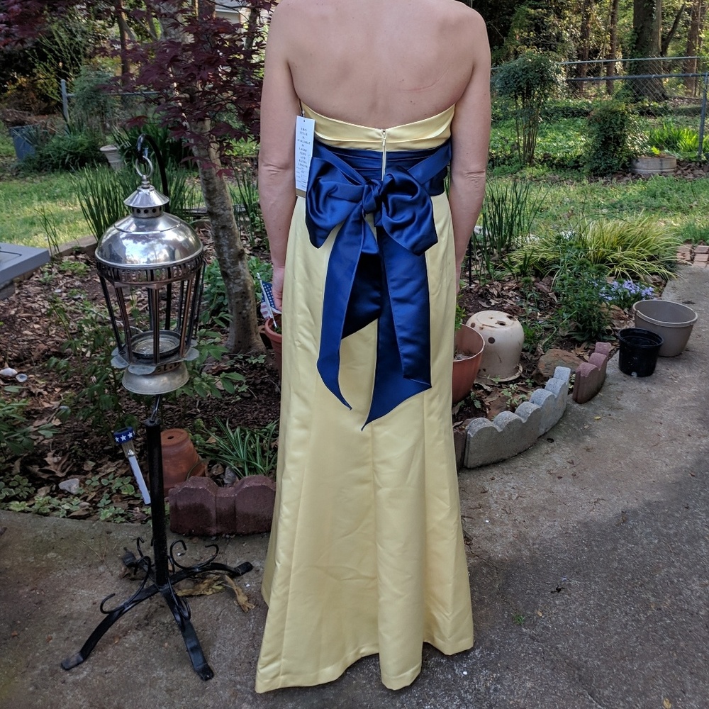 Homecoming Prom Formal Dress Yellow Blue NWT! 6
